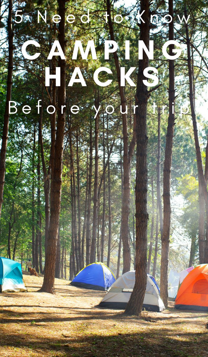 5 camping tricks to make your stay a little more comfortable, and efficient. Enjoy your family adventure without the hiccups along the way. #camping #campinghacks #hacks #travel #thefrugalnavywife | Camping Hacks | Camping Tricks | Family Travel | Adventure |