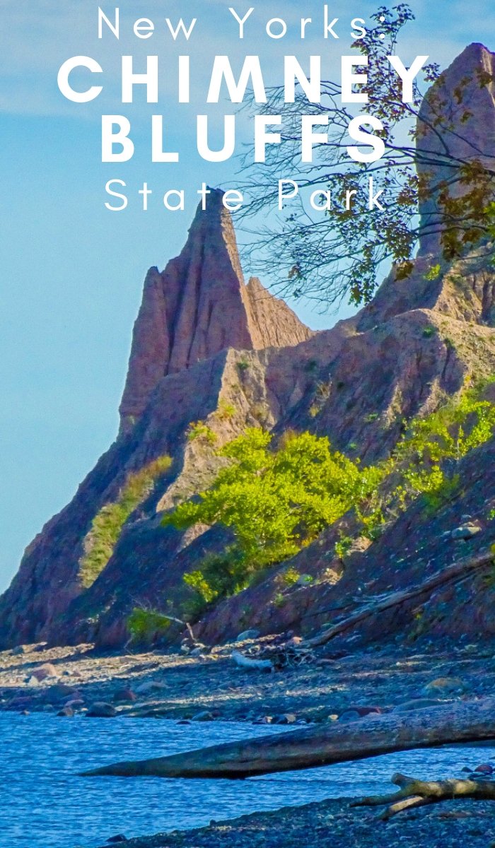 Chimney Bluffs State Park NY blew my mind! Seeing the bluffs from afar was like a fairy tale, seeing them up close, leaves you speechless! #chimneybluffs #newyork #placestosee #statepark #ourroaminghearts | New York Travel | Things to do in New York | Chimney Bluffs | State Parks in New York |