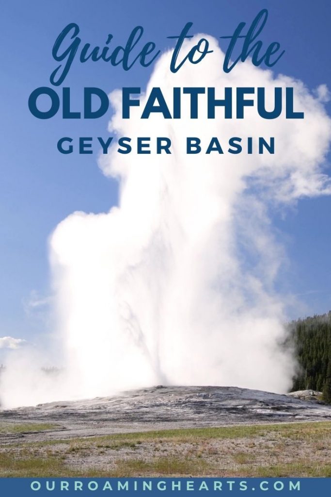 The Old Faithful Geyser Basin will not disappoint. When you head here, you are seeing some of the greatest nature scapes in all the world. #travel #oldfaithful #budgettravel #ourroaminghearts | Homeschooling | Yellowstone | Geyser Basin | Traveling with Kids | Frugal Travel | Free Things to Do