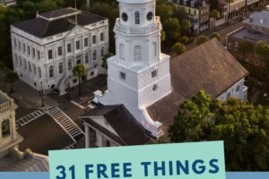 Rich in both US history and old architecture Charleston is full of fun and exciting things to do. Here are some great free things to do in Charleston SC. #southcarolina #charleston #thingstodo #freethingstodo #ourroaminghearts #frugaltravel | Frugal Travel | Budget-Friendly Travel | Charleston South Carolina | Things to do in Charleston | Free things to do in Charleston SC | South Carolina Travel