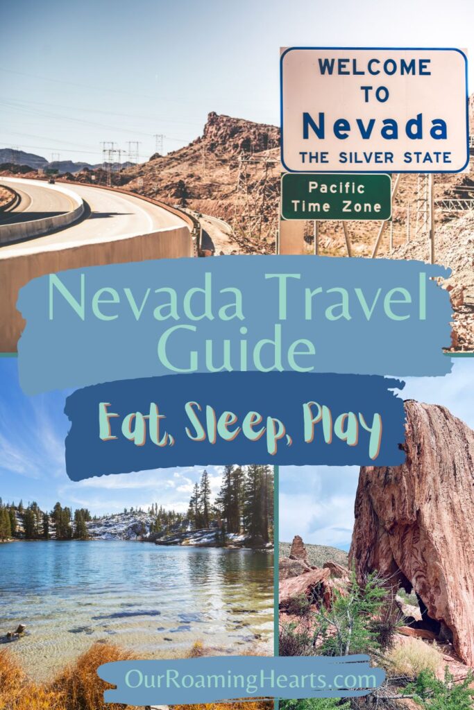 Nevada Travel Guide is a great resource when it comes to exploring and planning your trip to the bright-lighted Silver State. #nevada #travelguide #ourroaminghearts #vacation #exploring #freethingstodo #foodchallenges | State of Nevada | Las Vegas | Traveling | Free Things to Do | Food Challenges | Family Vacation | Exploring | First Timers Guide |